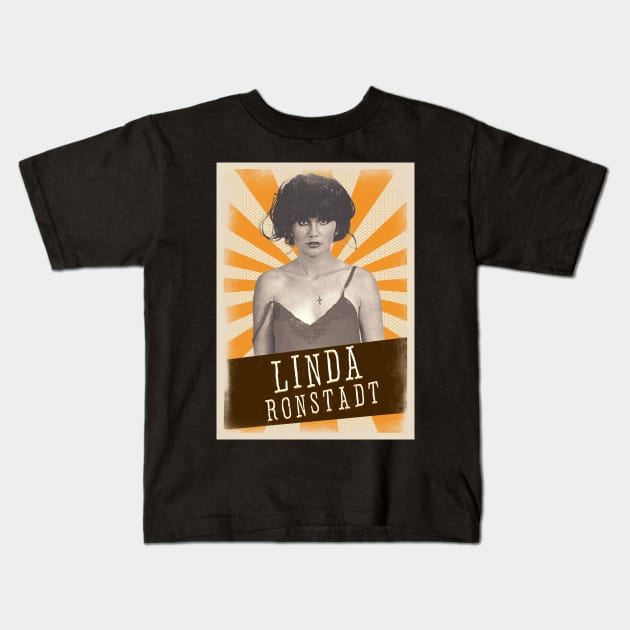 Vintage Aesthetic Linda Ronstadt 80s Kids T-Shirt by SkulRose